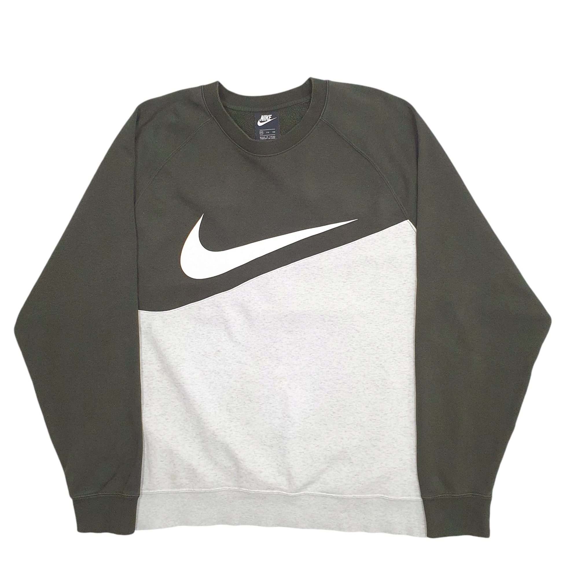 Mens Khaki Nike Swoosh Crewneck Jumper