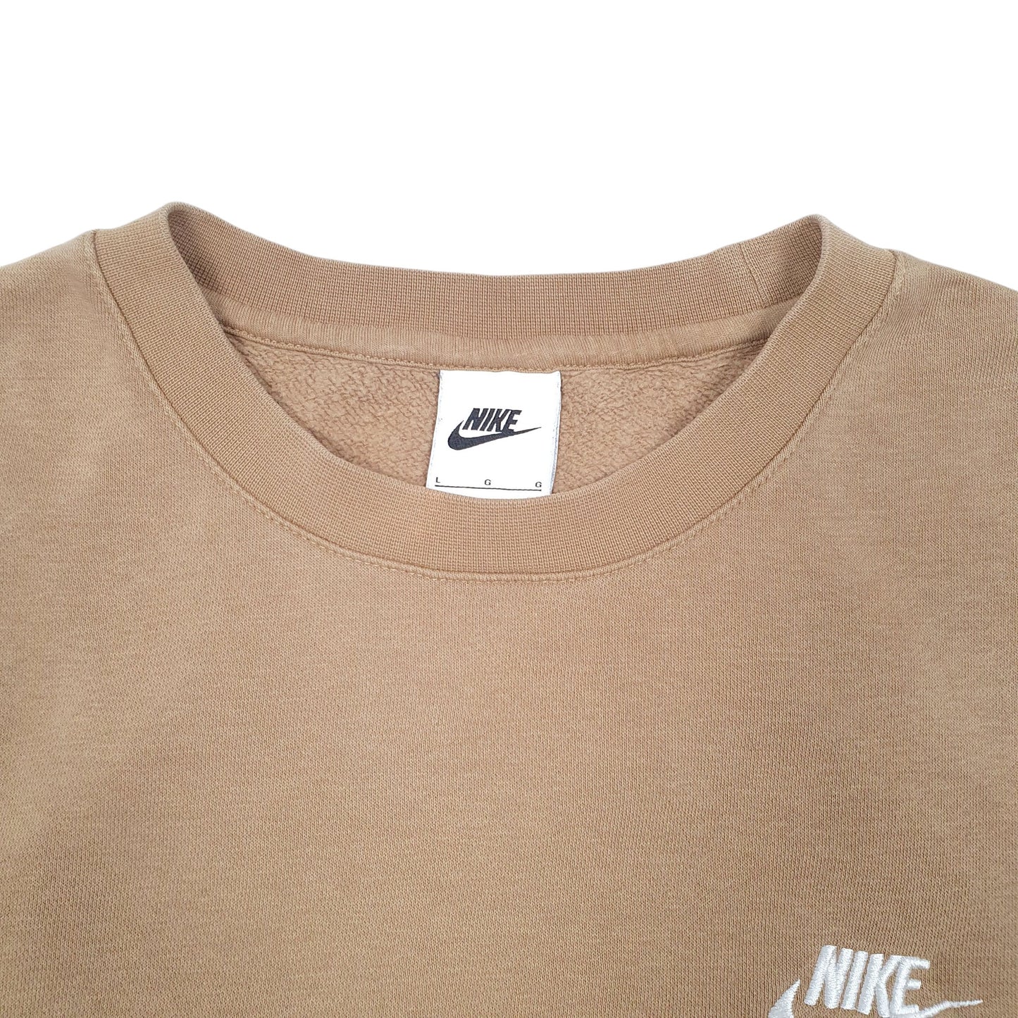 Mens Tan Nike Swoosh Crewneck Jumper