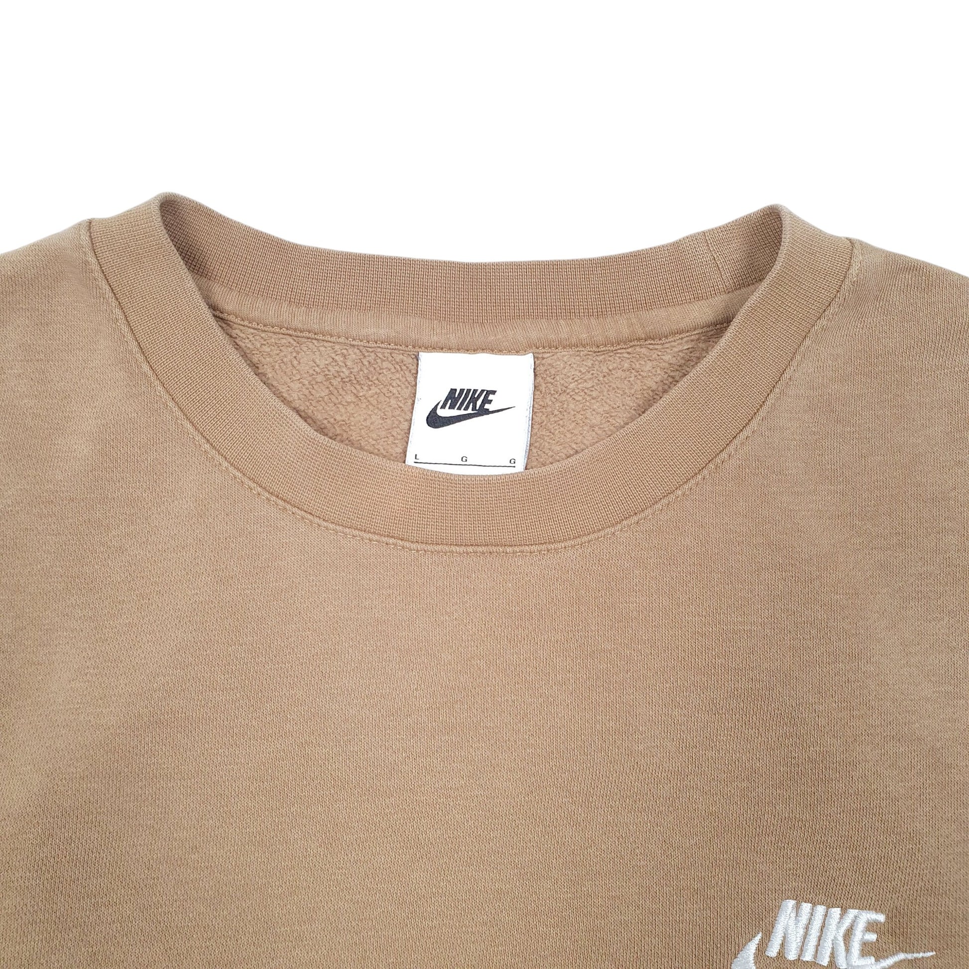 Mens Tan Nike Swoosh Crewneck Jumper