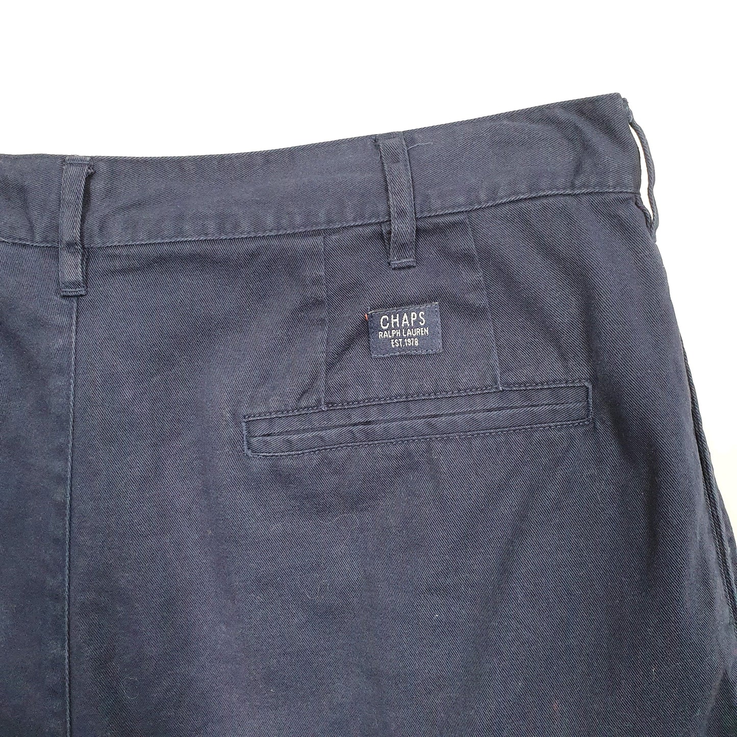 Mens Navy Ralph Lauren Chaps Vintage 1980s 90s Double Pleated Chino Shorts