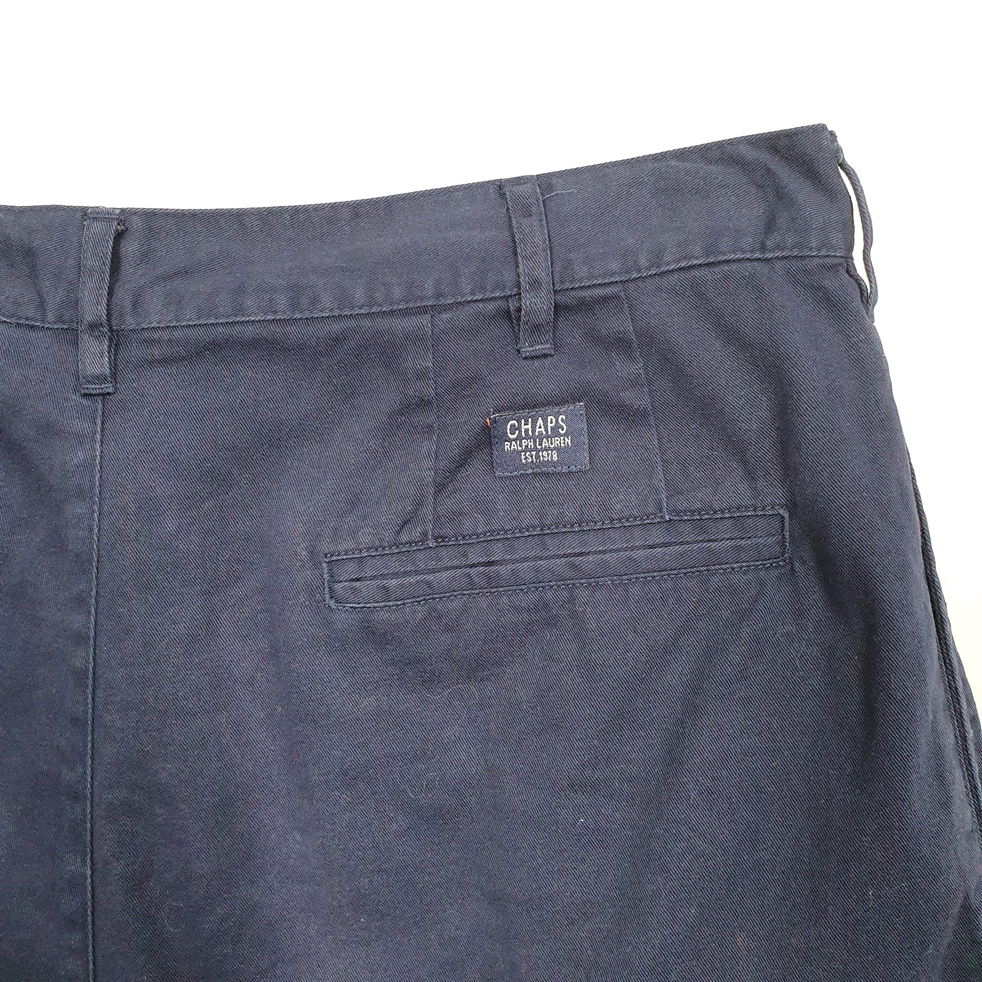 Mens Navy Ralph Lauren Chaps Vintage 1980s 90s Double Pleated Chino Shorts