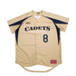 Mens Gold Rawlings Baseball Jersey Cadets Short Sleeve T Shirt