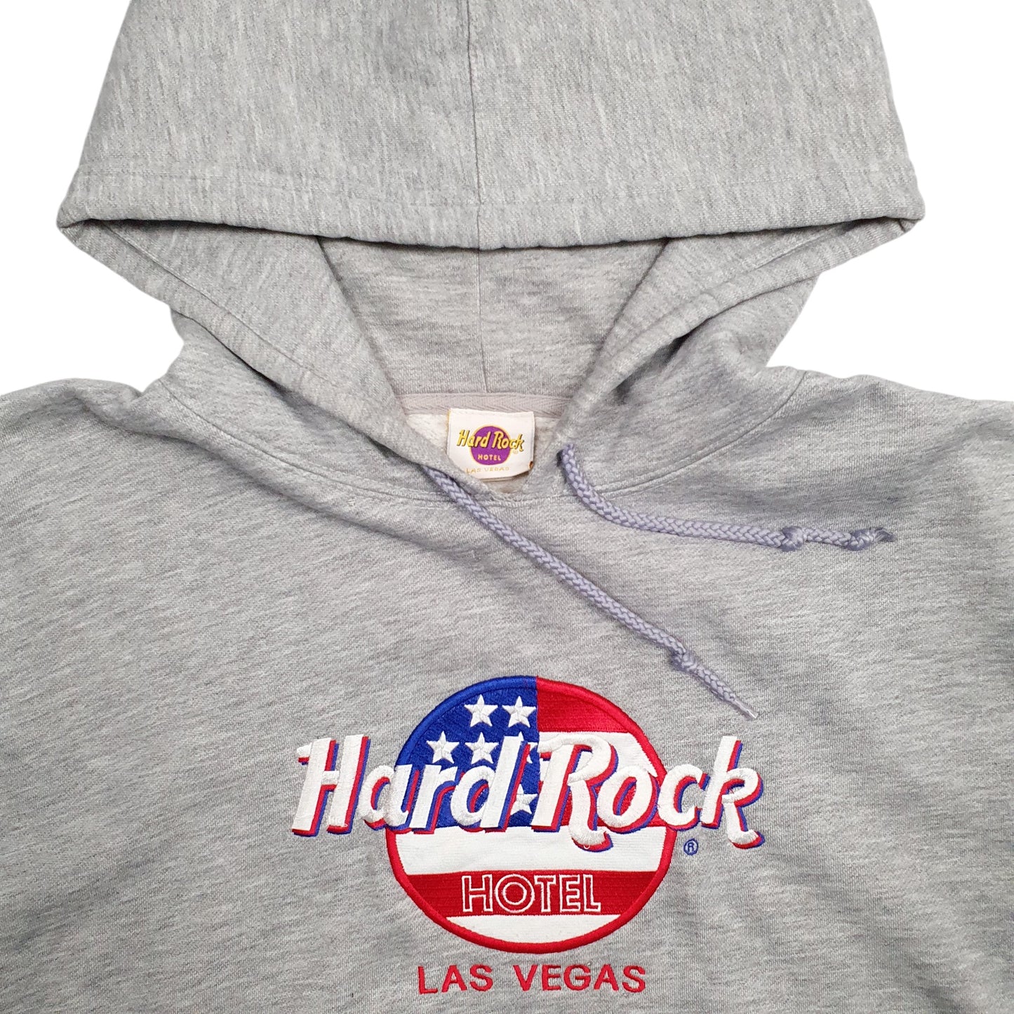 Mens Grey Hard Rock Cafe Hotel Spellout Hoodie Jumper