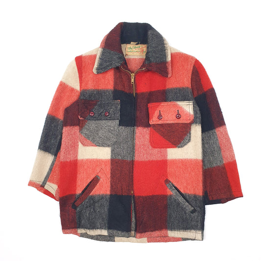 Womens Red The Bay Sportswear Vintage 1950s Plaid Mackinaw Shacket  Coat