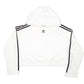 Womens White Adidas Cropped Hoodie Jumper