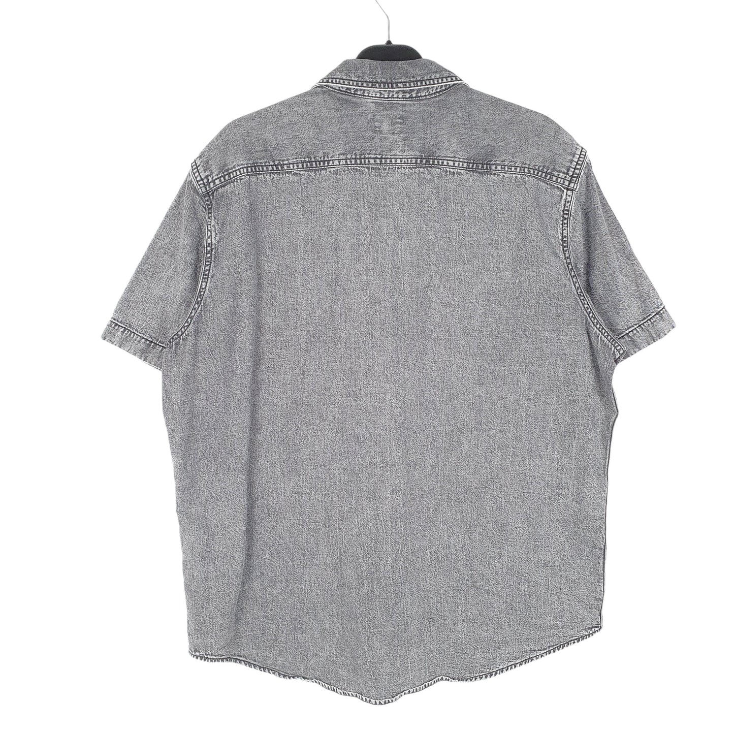 Mens Grey Levis Denim Standard Short Sleeve Shirt