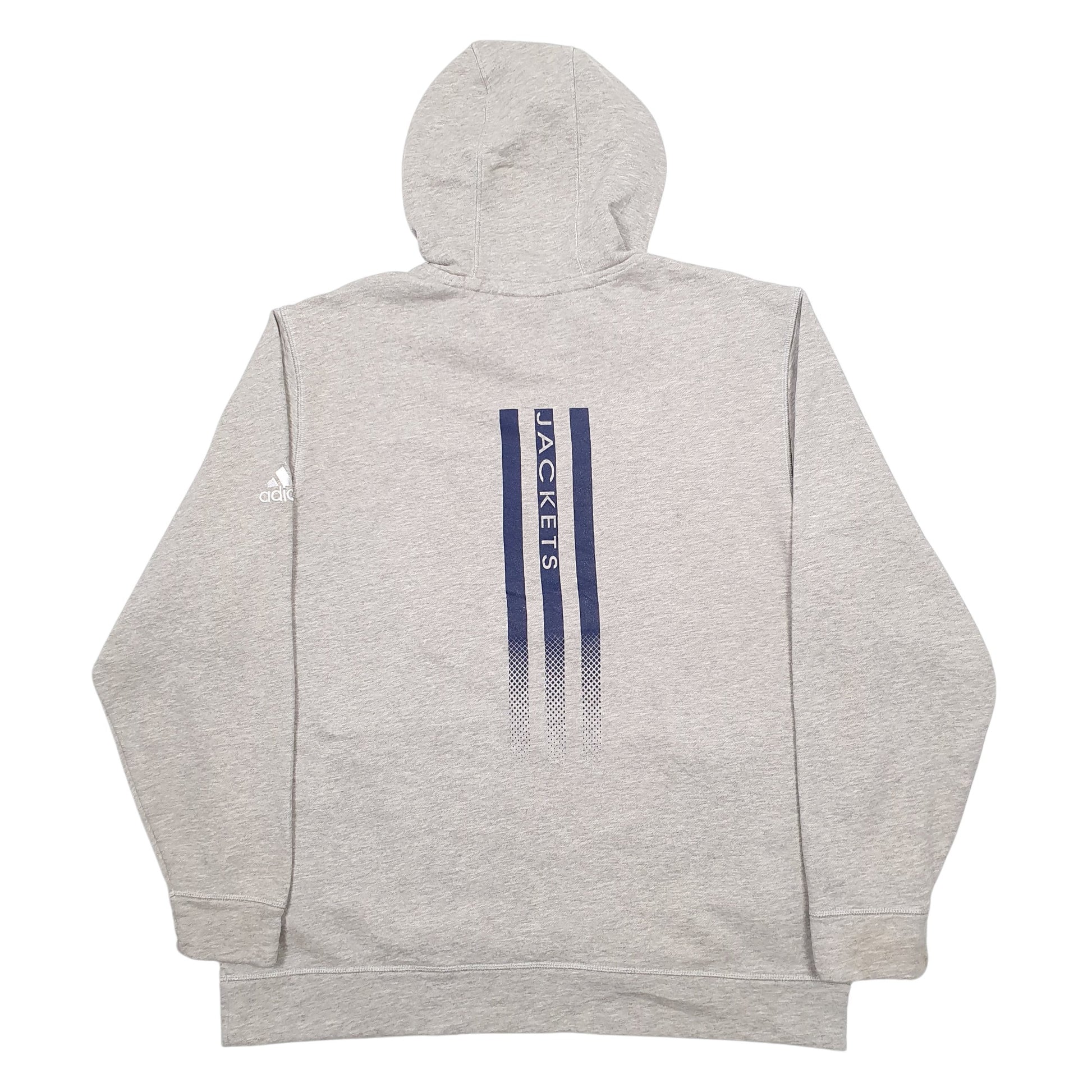 Mens Grey Adidas Spellout Hoodie Jumper