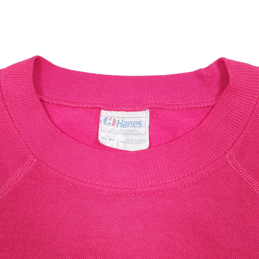 Womens Pink Hanes Vintage Raglan Made In USA 90s Crewneck Jumper