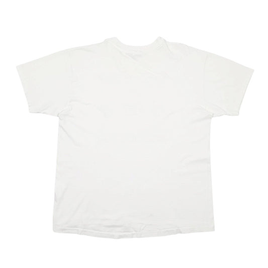 Mens White Hanes Single Stitch Vintage 90s Short Sleeve T Shirt