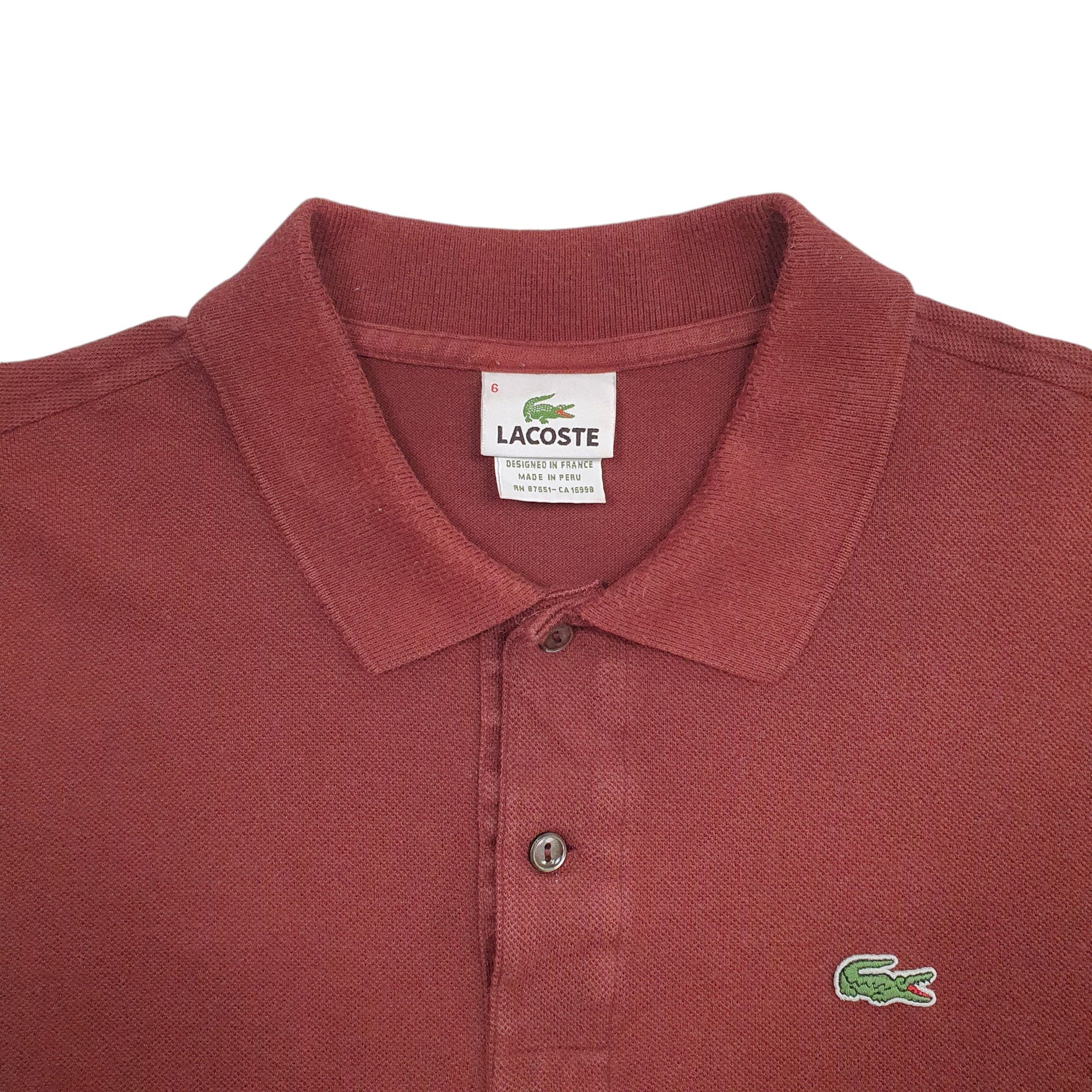 Mens Burgundy Lacoste  Short Sleeve Polo Shirt