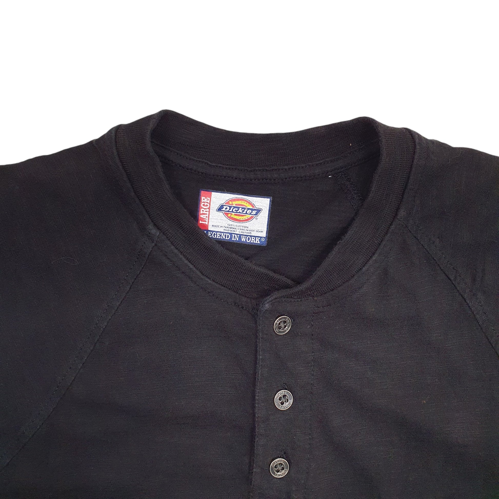 Mens Black Dickies Button Up Short Sleeve T Shirt
