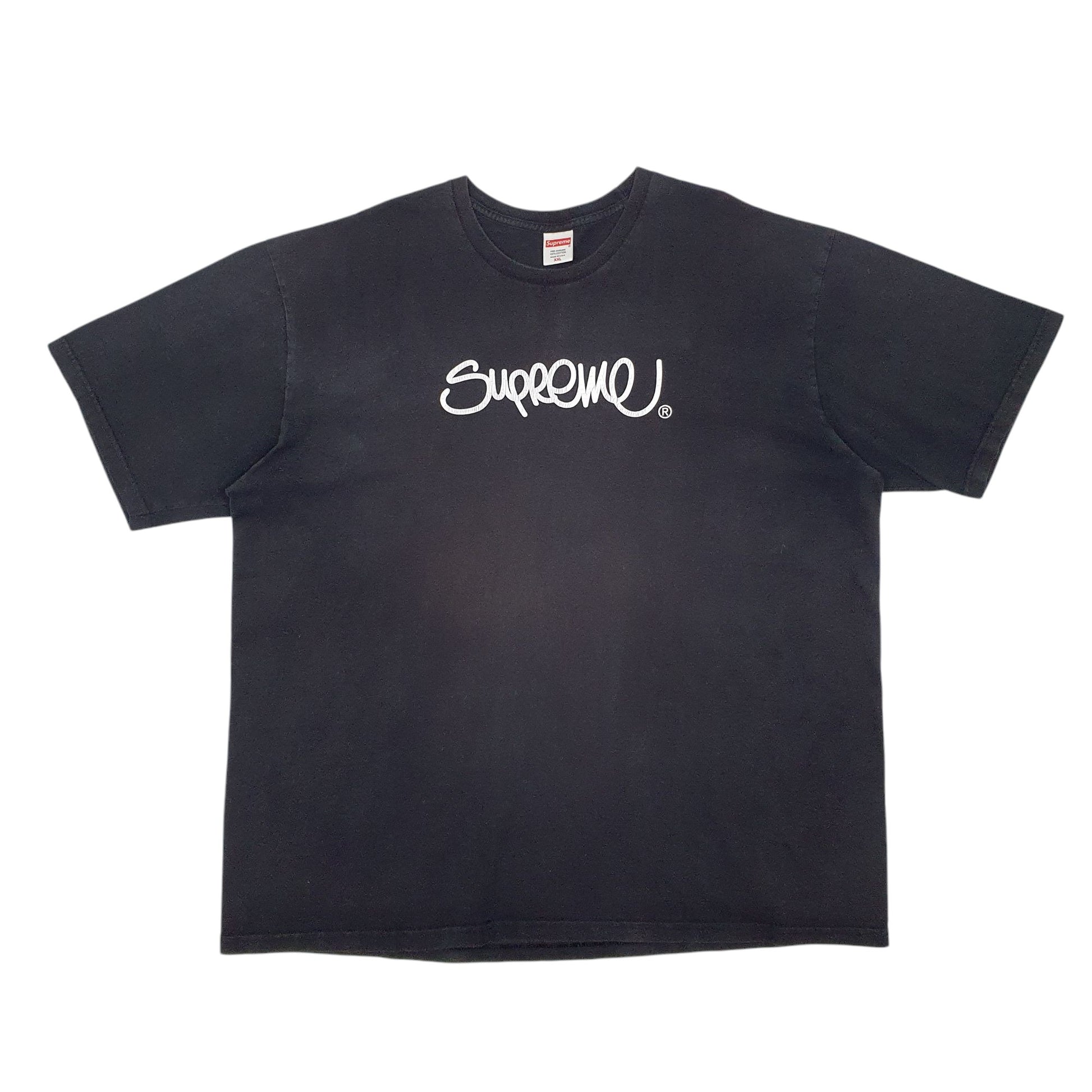 Mens Black Supreme Spellout Pre-shrunk Made In USA Short Sleeve T Shirt