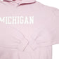 Mens Pink Gildan Michigan USA Spellout Hoodie Jumper