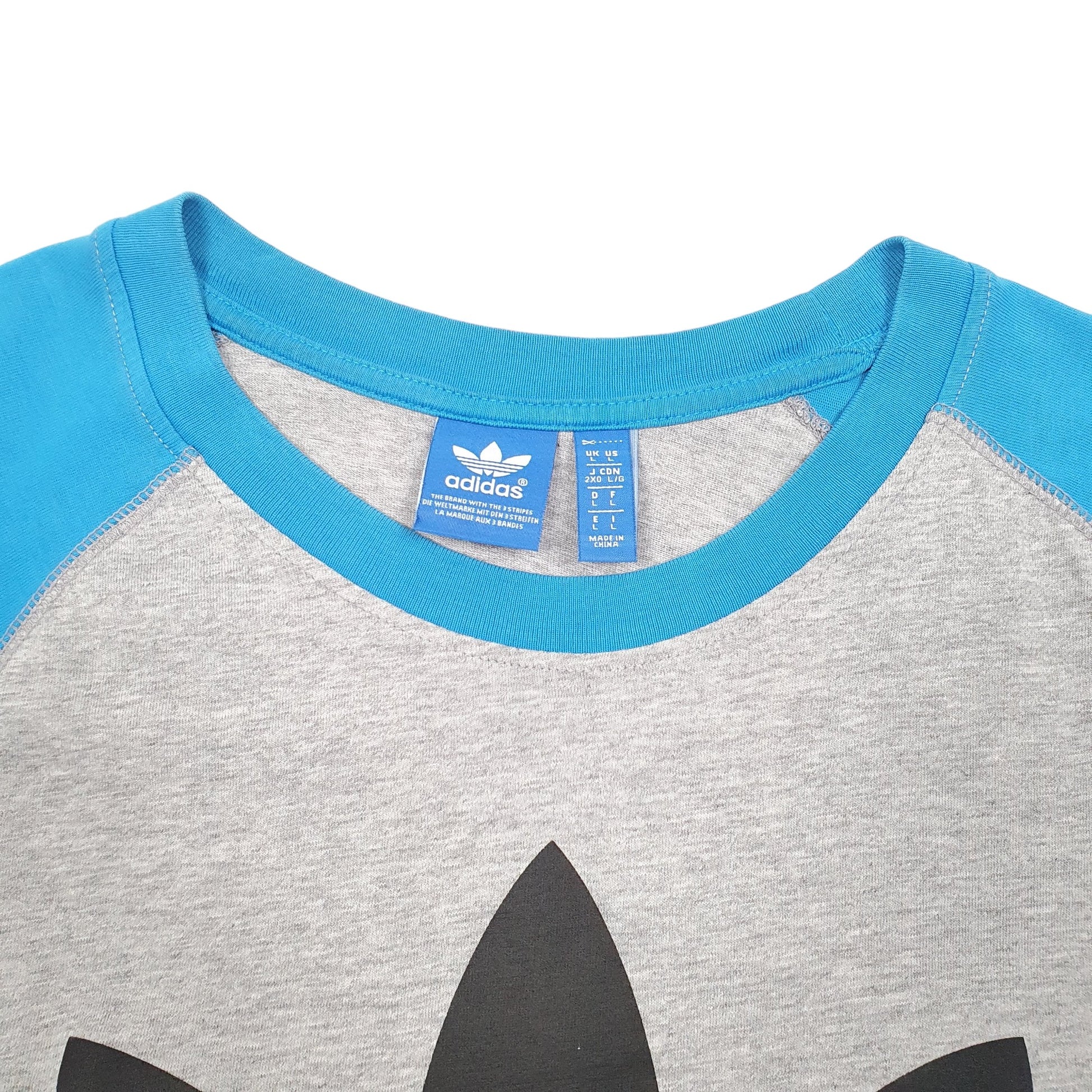 Mens Grey Adidas Baseball Style Short Sleeve T Shirt