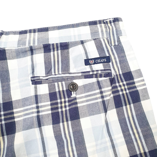 Mens Blue Chaps Madras Ivy League Chino Shorts