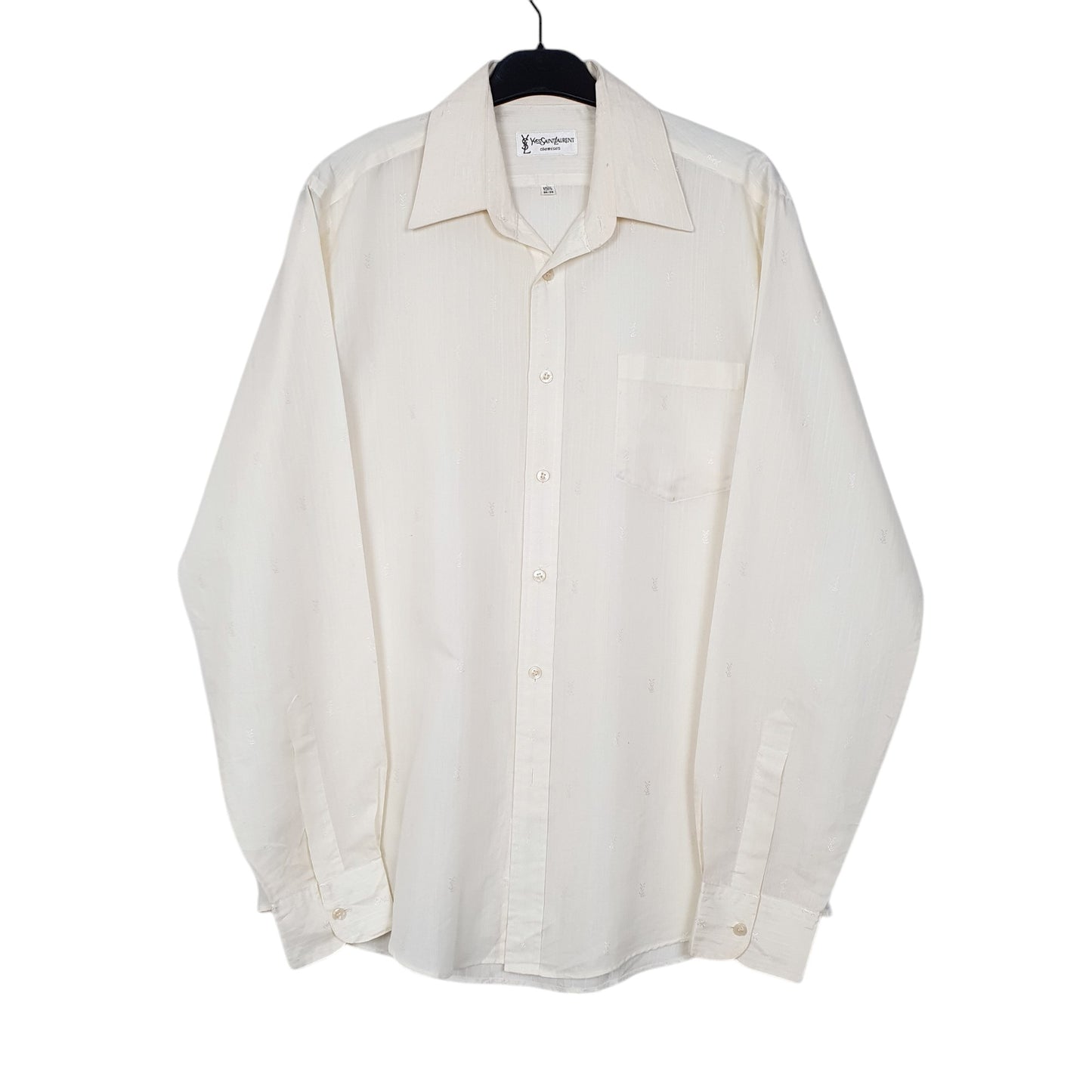 Mens Cream Yves Saint Laurent Sheer Long Sleeve Shirt