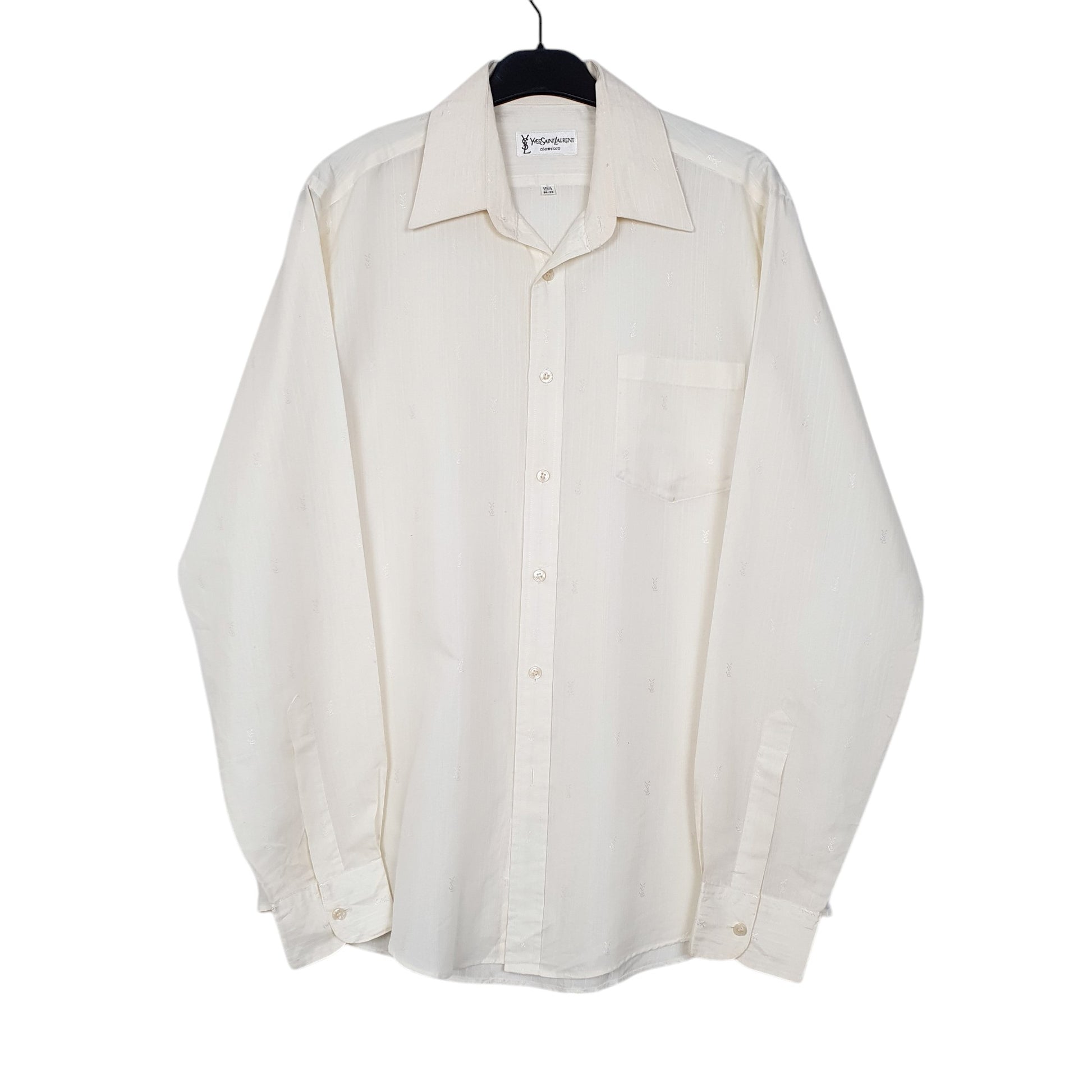 Mens Cream Yves Saint Laurent Sheer Long Sleeve Shirt