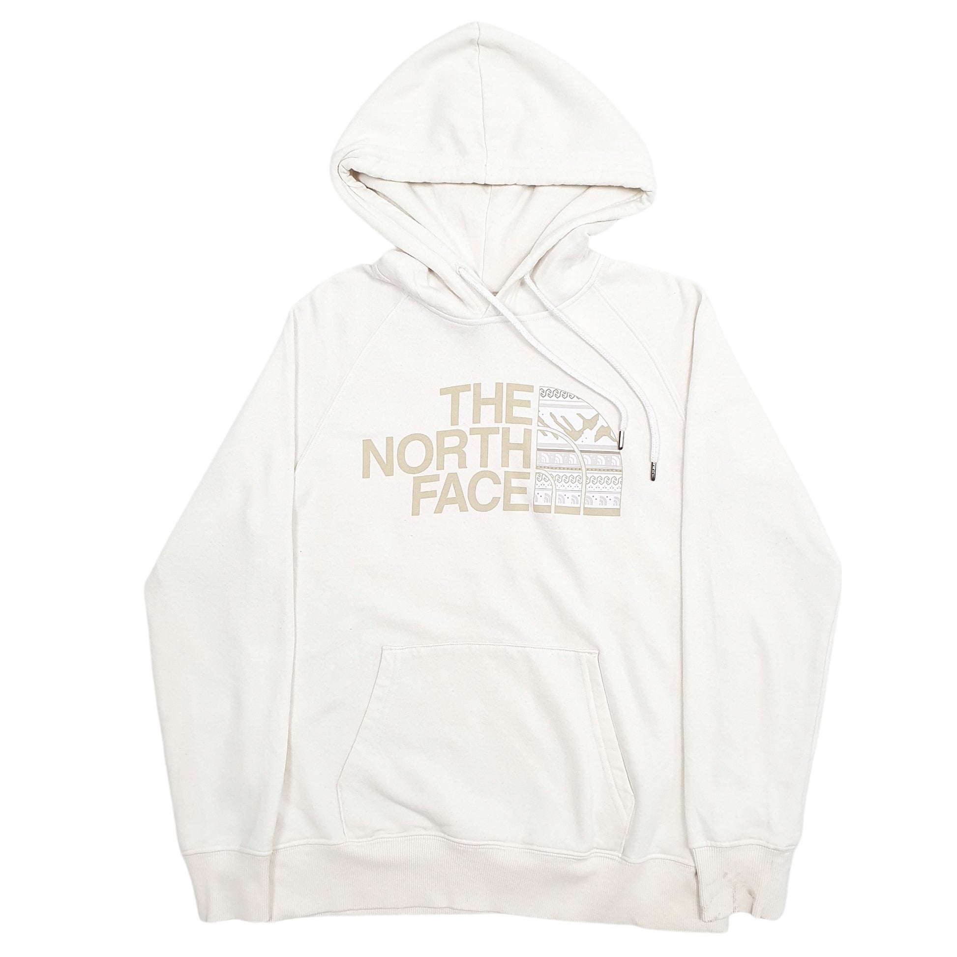 Womens Cream The North Face Spellout Hoodie Jumper