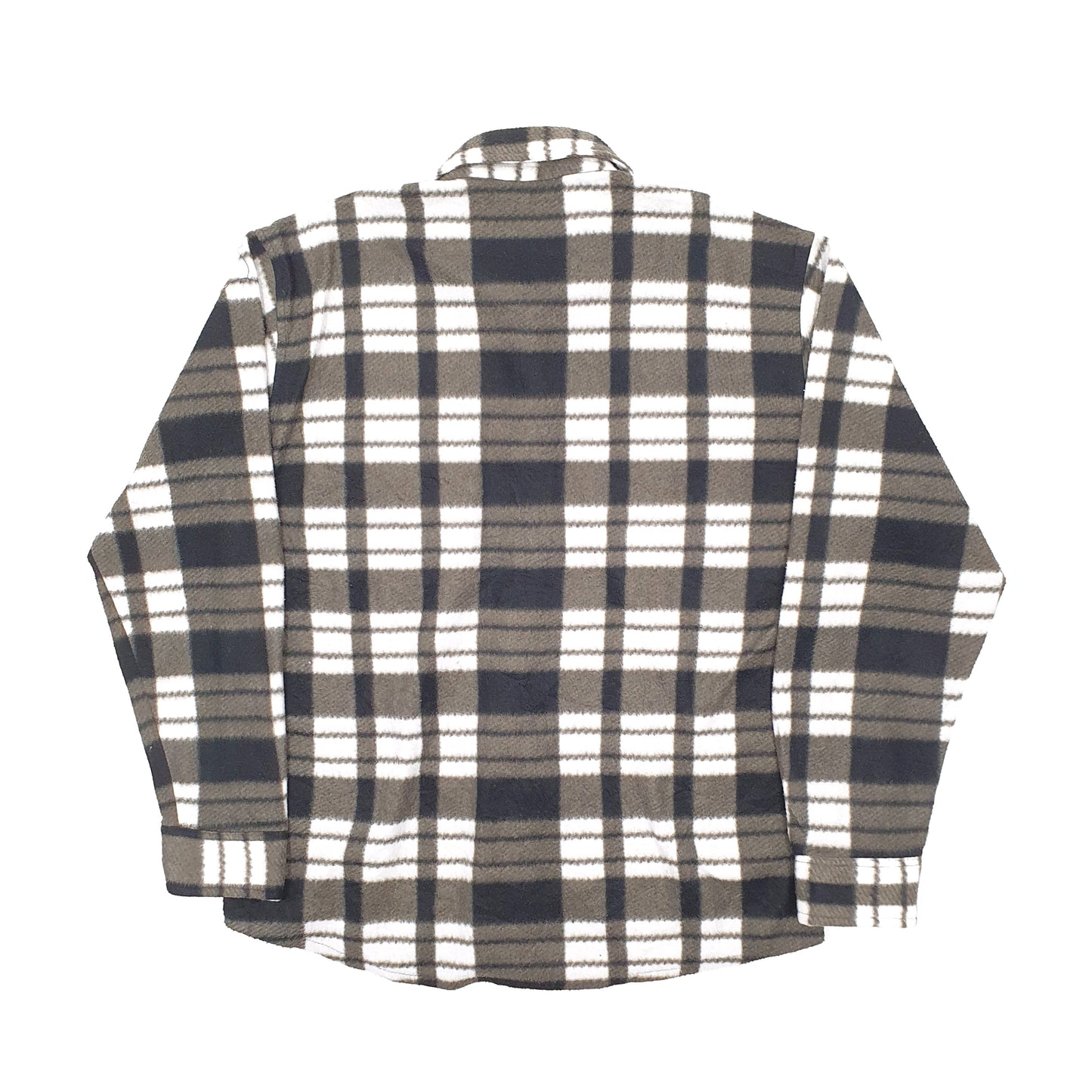 Mens Grey Corndeal Flannel Fleece Overshirt Shacket Long Sleeve Shirt