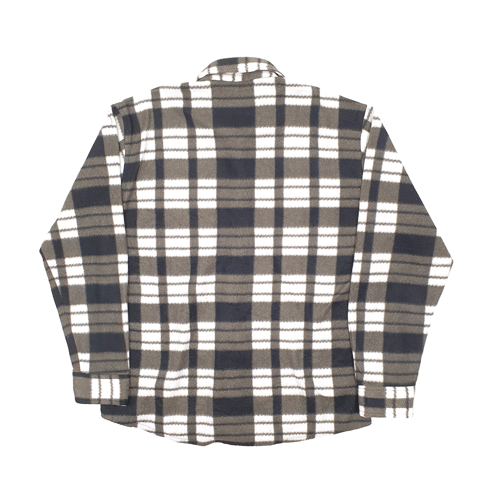 Mens Grey Corndeal Flannel Fleece Overshirt Shacket Long Sleeve Shirt