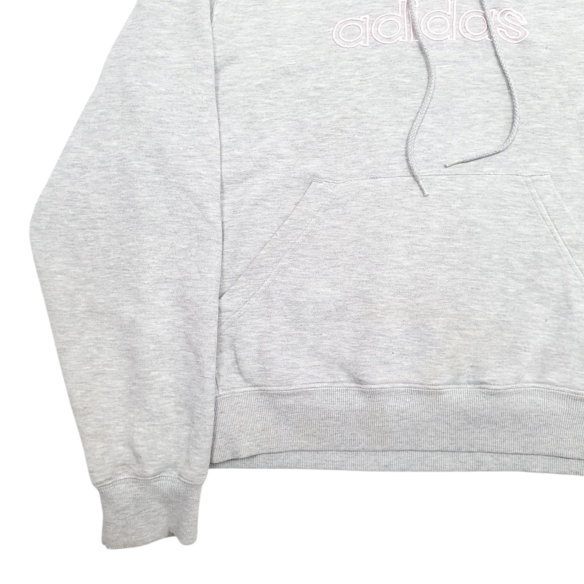 Womens Grey Adidas Spellout Hoodie Jumper