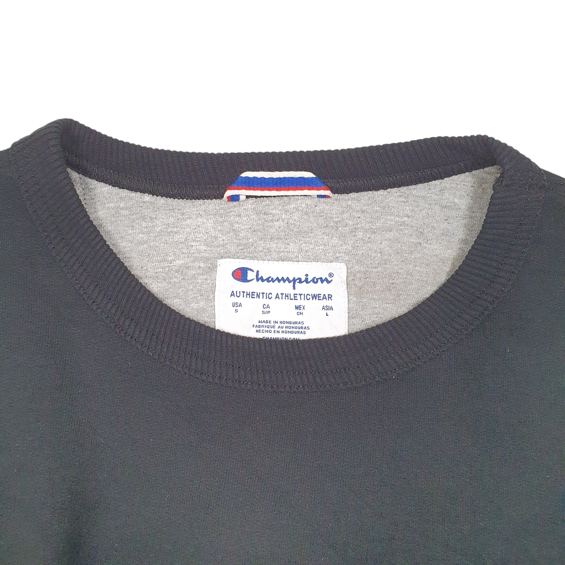 Mens Black Champion  Crewneck Jumper