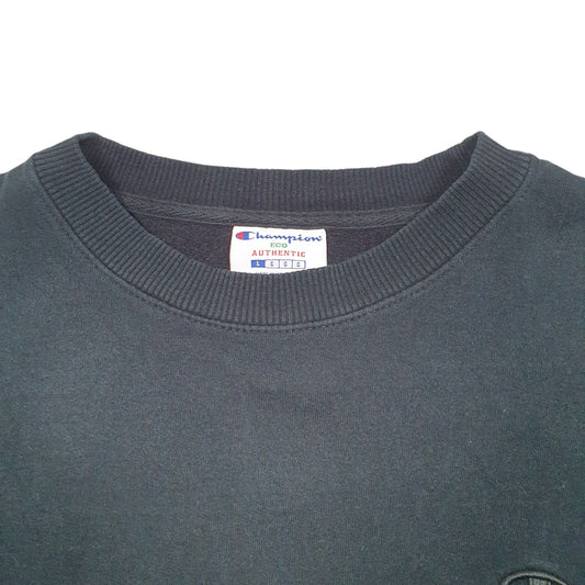 Mens Black Champion  Crewneck Jumper
