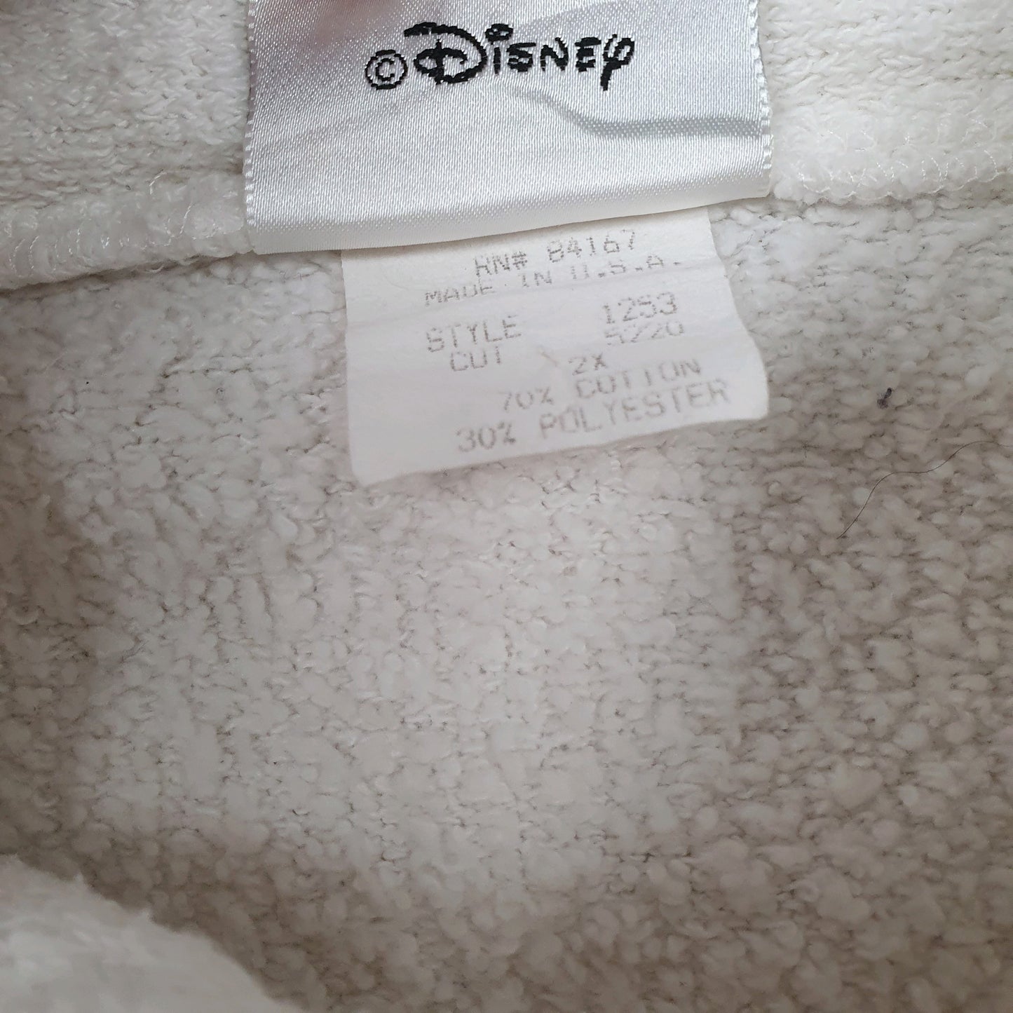 Mens White Disney Vintage 1980s Made in USA Crewneck Jumper