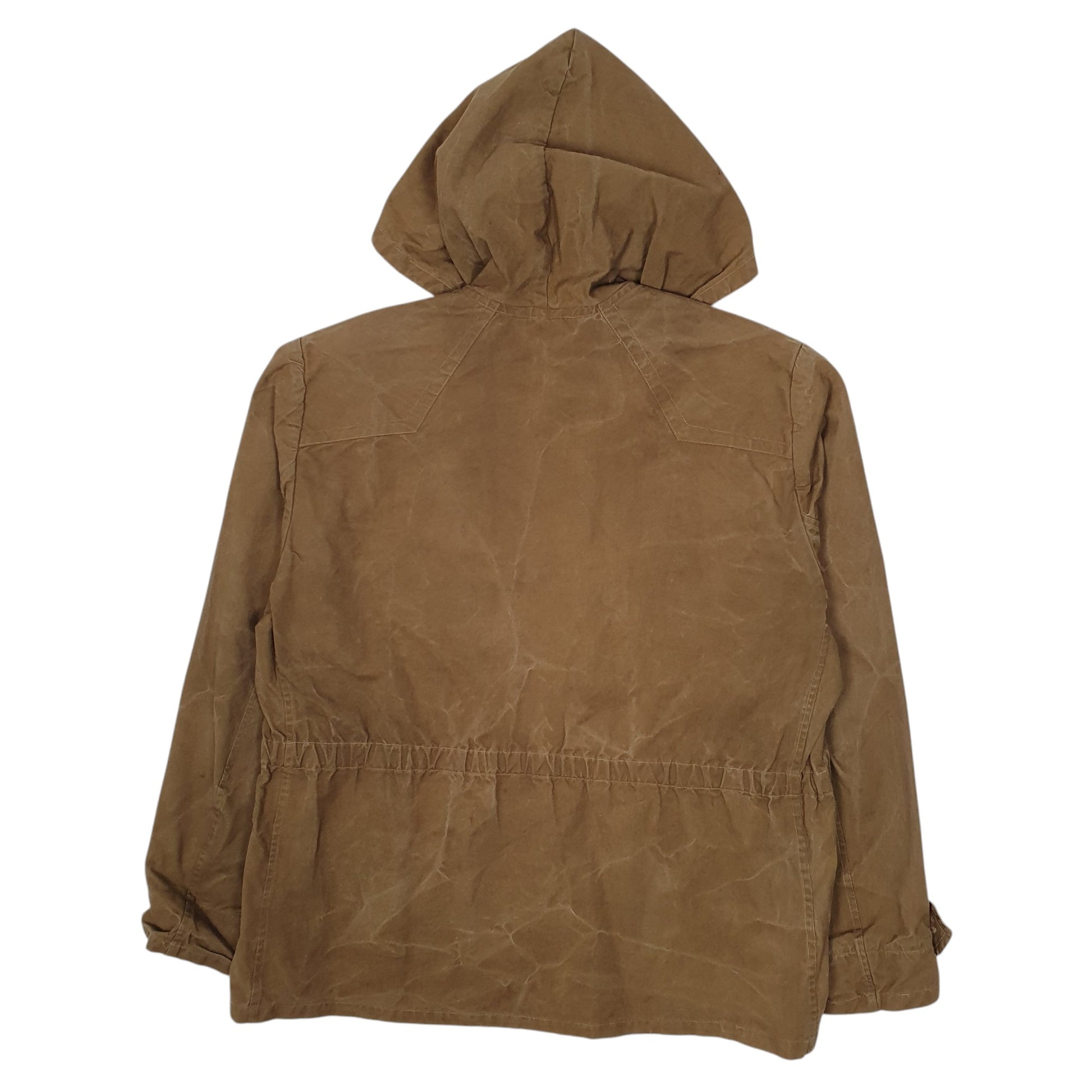 Mens Brown Unbranded Military Smock Hoodie Zip  Coat