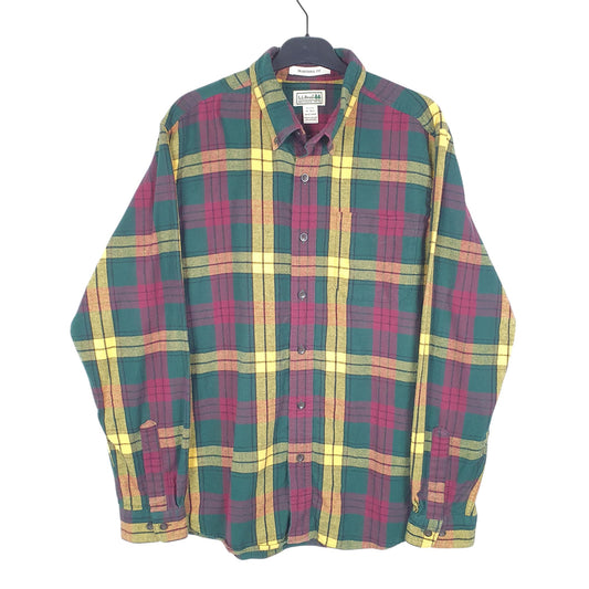 Mens Green L.L.Bean Flannel Overshirt Long Sleeve Shirt