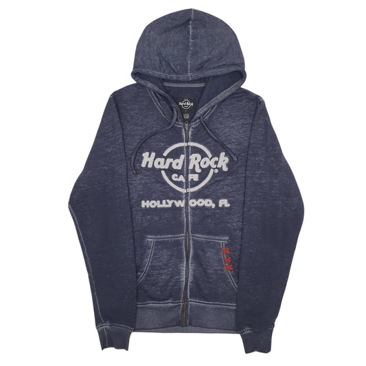 Mens Grey Hard Rock Cafe Spellout Full Zip Jumper