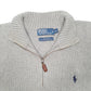 Mens Grey Polo Ralph Lauren Knit Quarter Zip Jumper