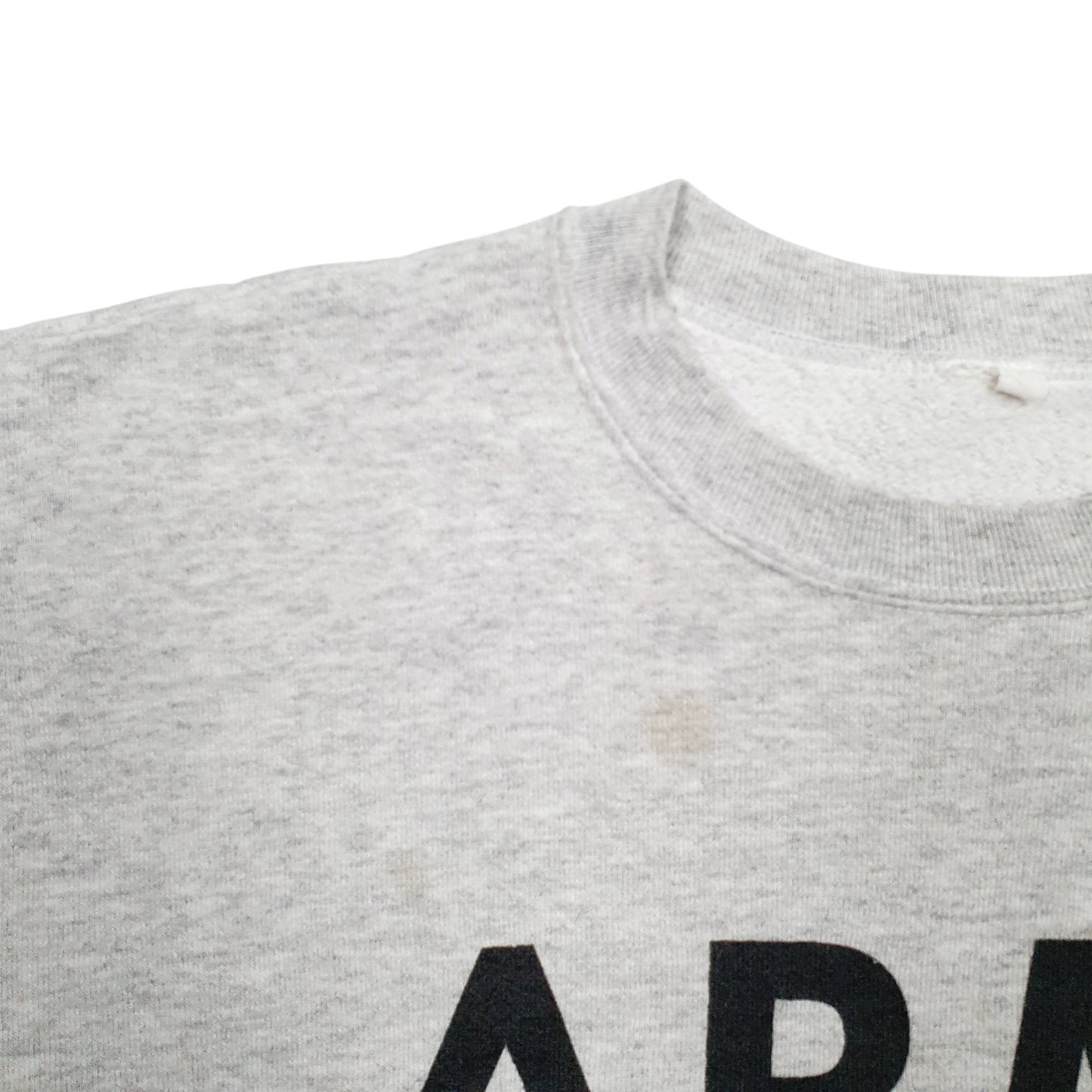 Mens Grey Unbranded Army Spellout Crewneck Jumper