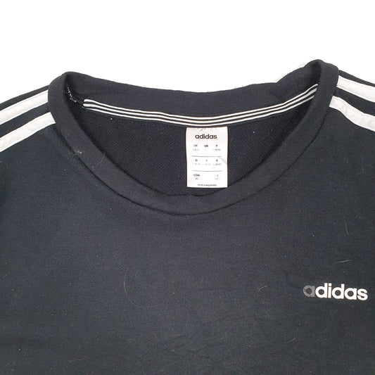 Womens Black Adidas  Crewneck Jumper