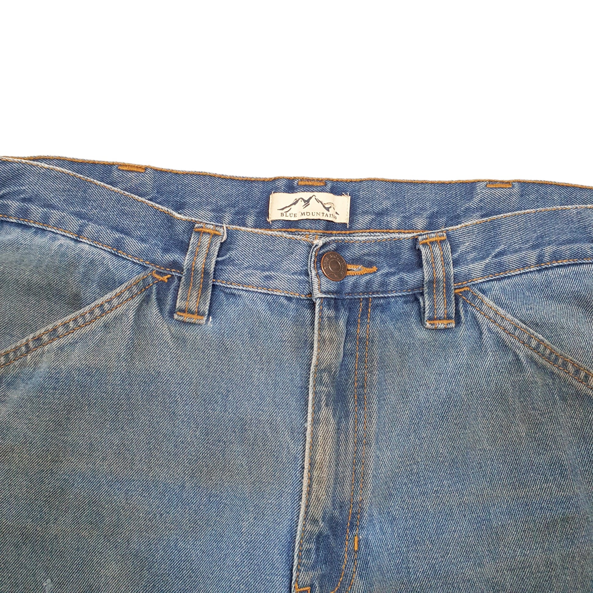 Mens Blue Blue Mountain Workwear Jeans Denim Carpenter Trousers