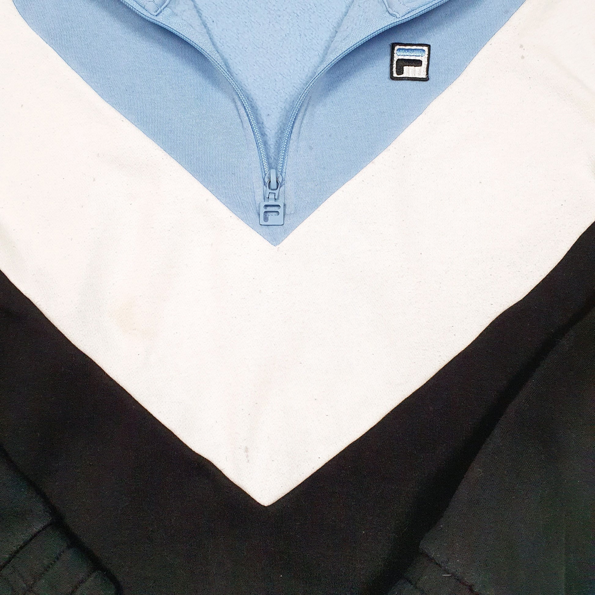 Mens Black Fila  Quarter Zip Jumper