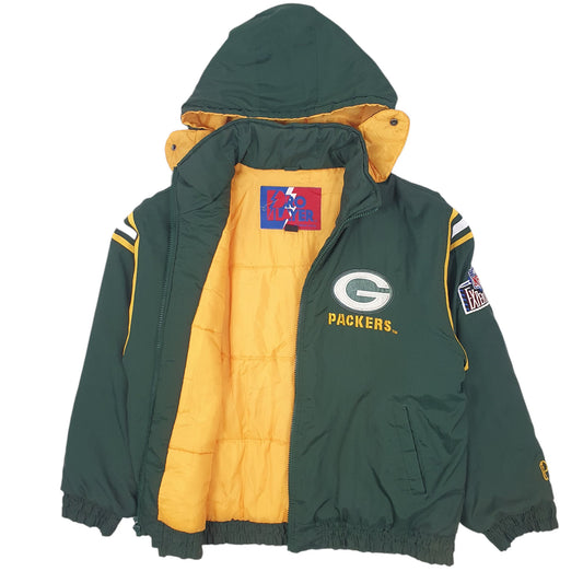 Mens Green Pro Player Vintage 1990s NFL Green Bay Packers Windbreaker  Coat