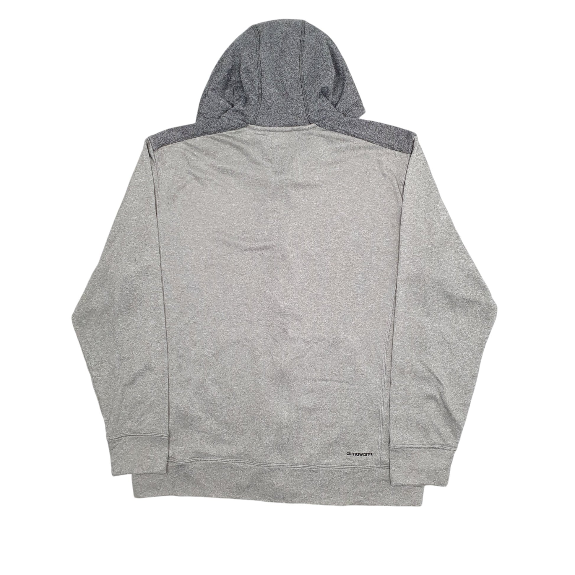 Mens Grey Adidas Hoodie Climawarm Full Zip Jumper