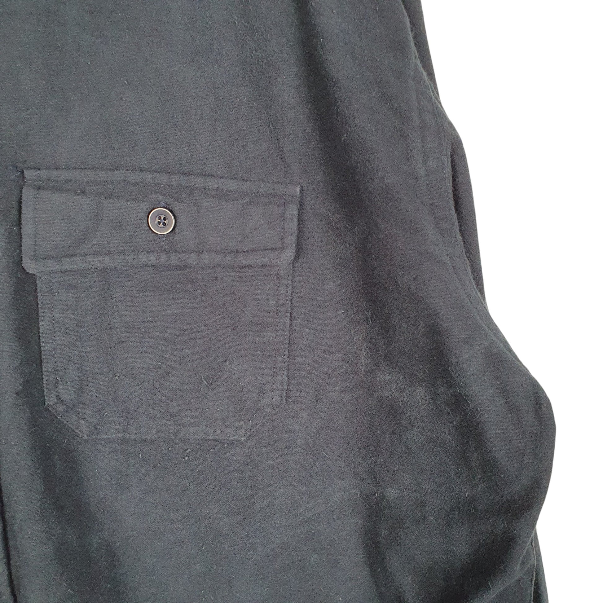 Mens Navy L.L.Bean Vintage Chamois Overshirt Made In USA Long Sleeve Shirt