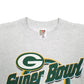 Mens Grey Fruit Of The Loom Super Bowl Green Bay Packers NFL Champions Vintage 90's Crewneck Jumper