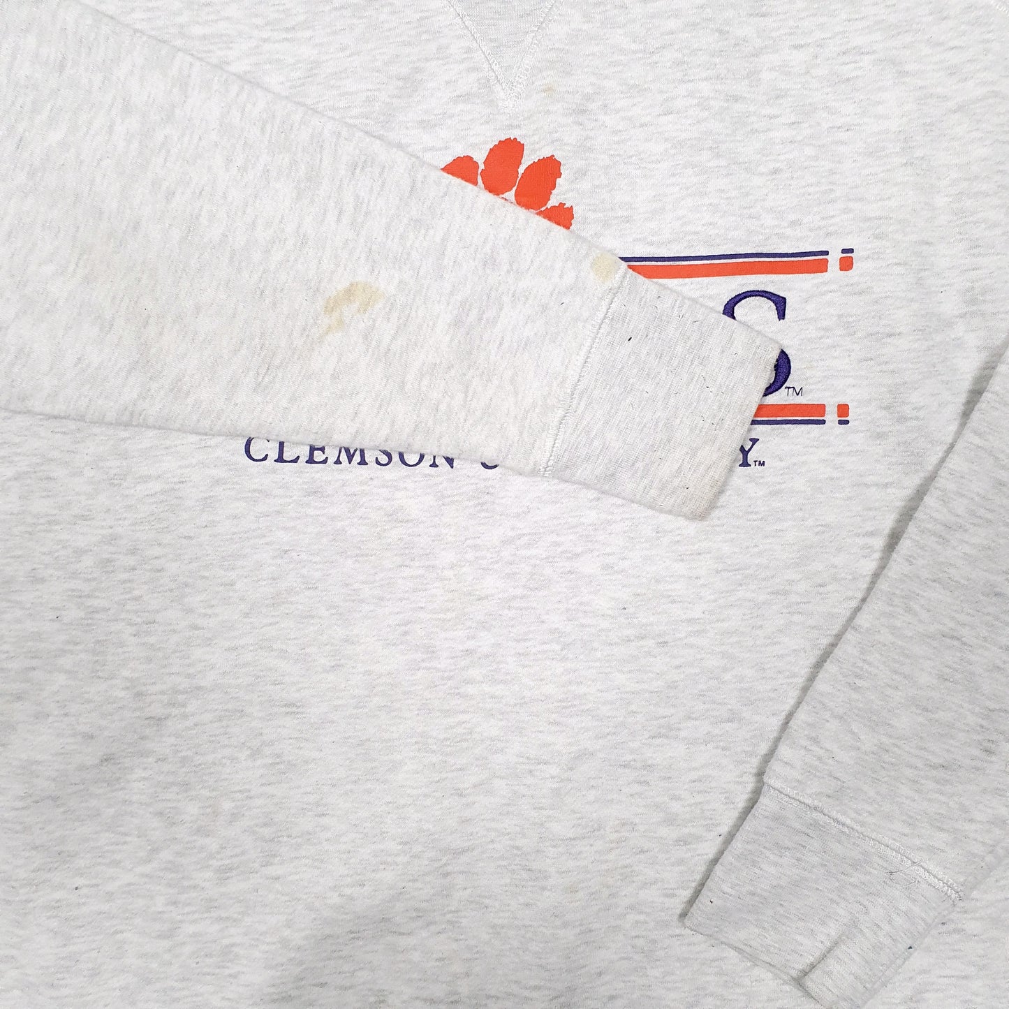 Mens Grey Champion Clemson University Tigers USA Crewneck Jumper