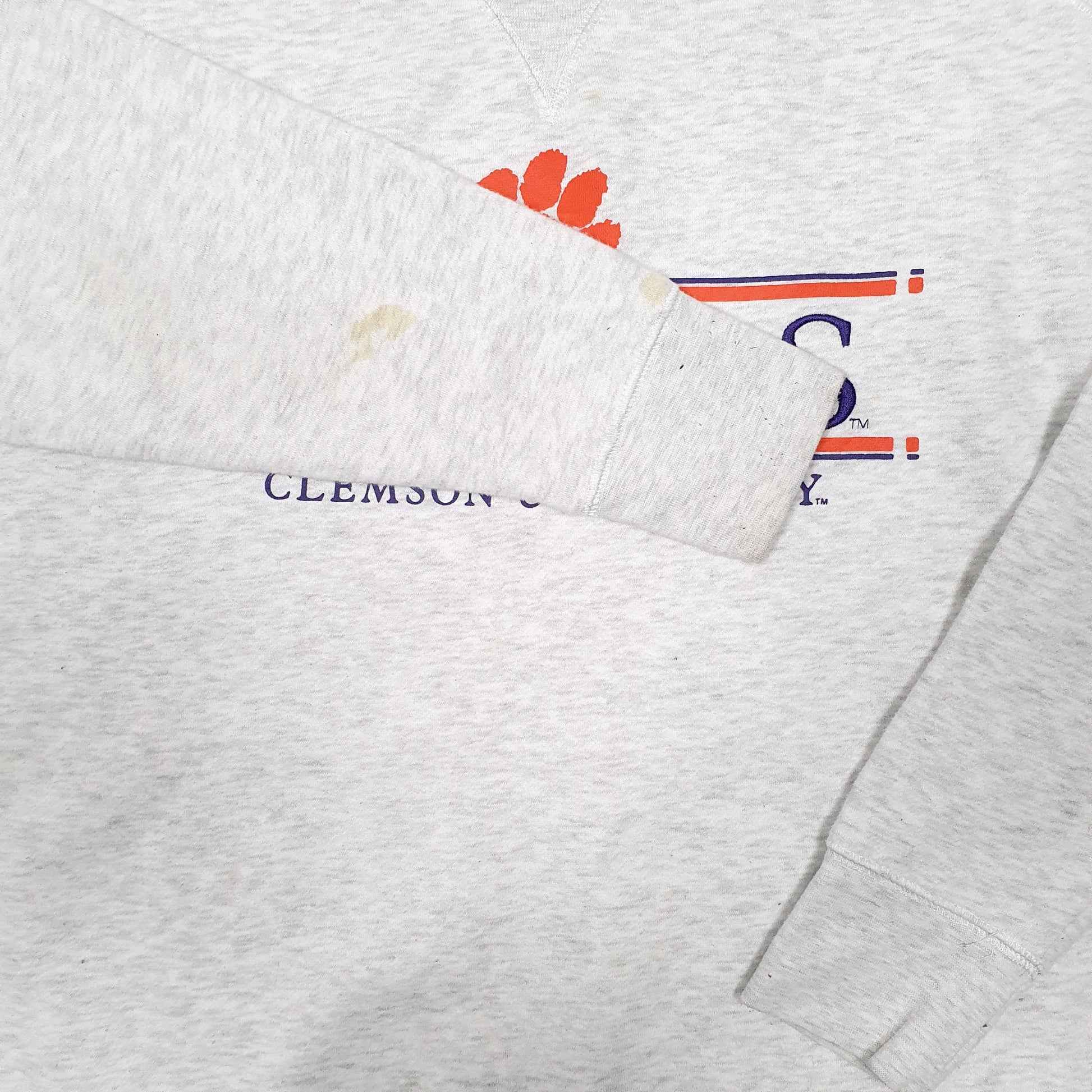 Mens Grey Champion Clemson University Tigers USA Crewneck Jumper