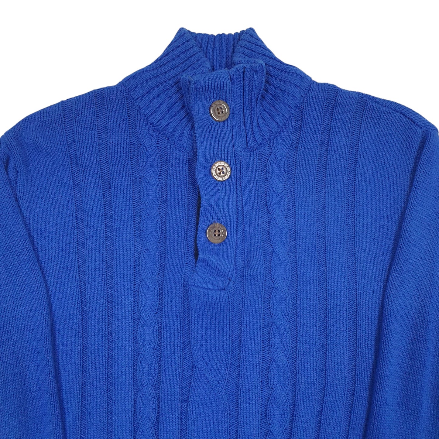 Womens Blue Nautica Knit Quarter Zip Jumper