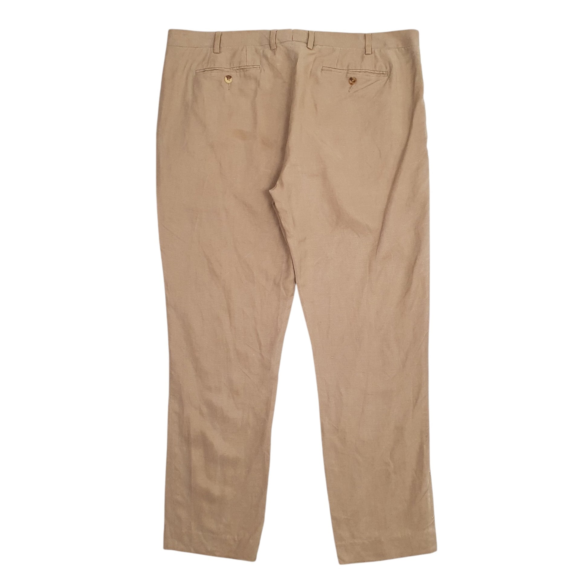 Mens Beige Polo Ralph Lauren 57% Lyocell 43% Linen Chino Trousers
