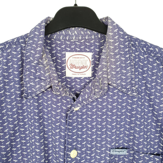 Mens Navy Wrangler  Long Sleeve Shirt