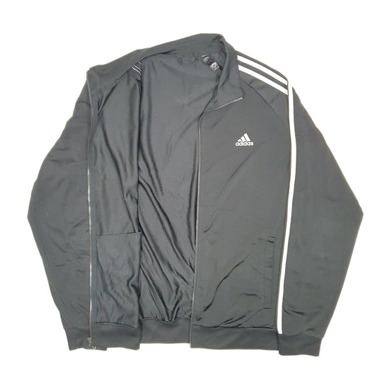 Mens Black Adidas Active Workout Gym Track Full Zip Jumper