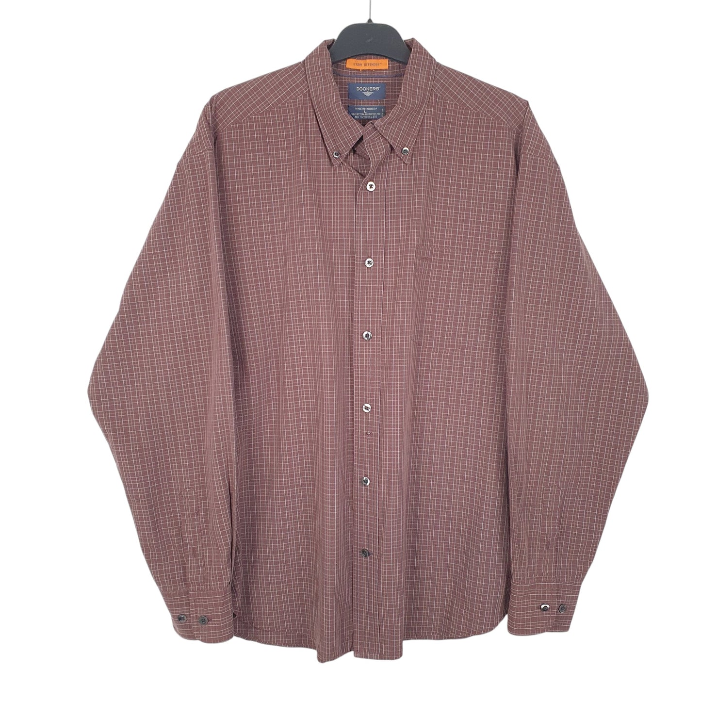 Mens Burgundy Dockers  Long Sleeve Shirt