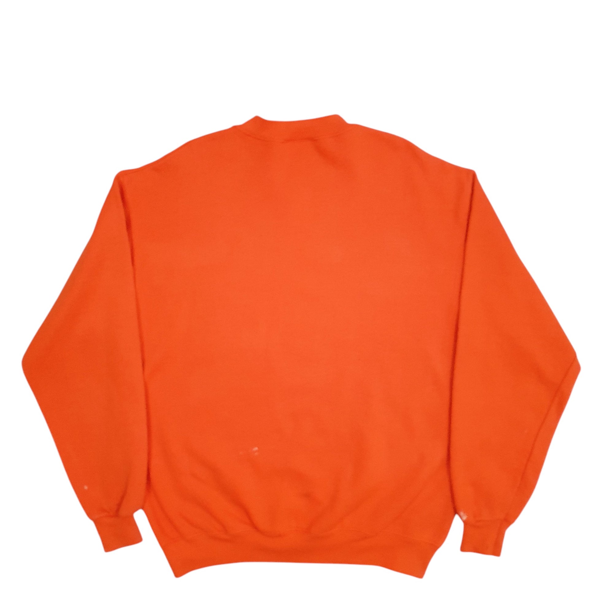 Mens Orange Lee University Construction Spellout Crewneck Jumper