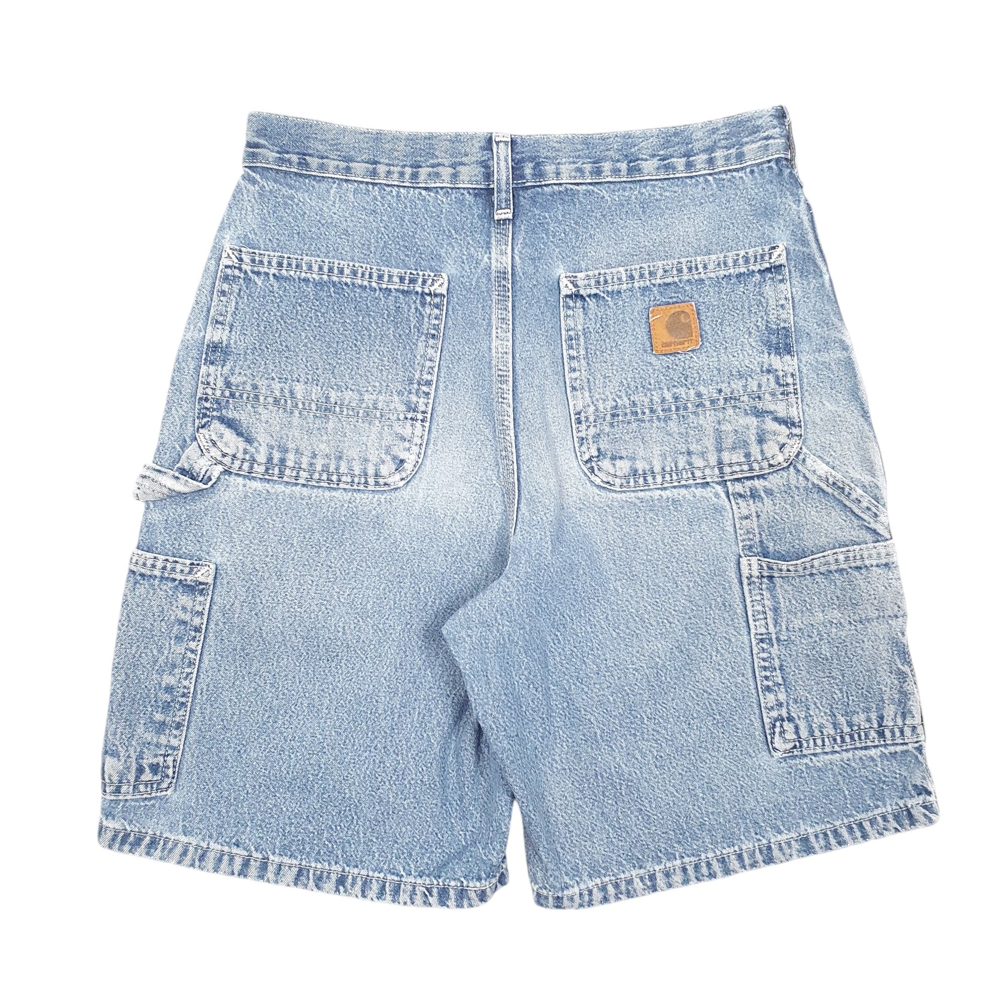 Mens Carhartt Blue Carpenter Workwear Denim Jean Jort B28 Shorts Bundl Clothing