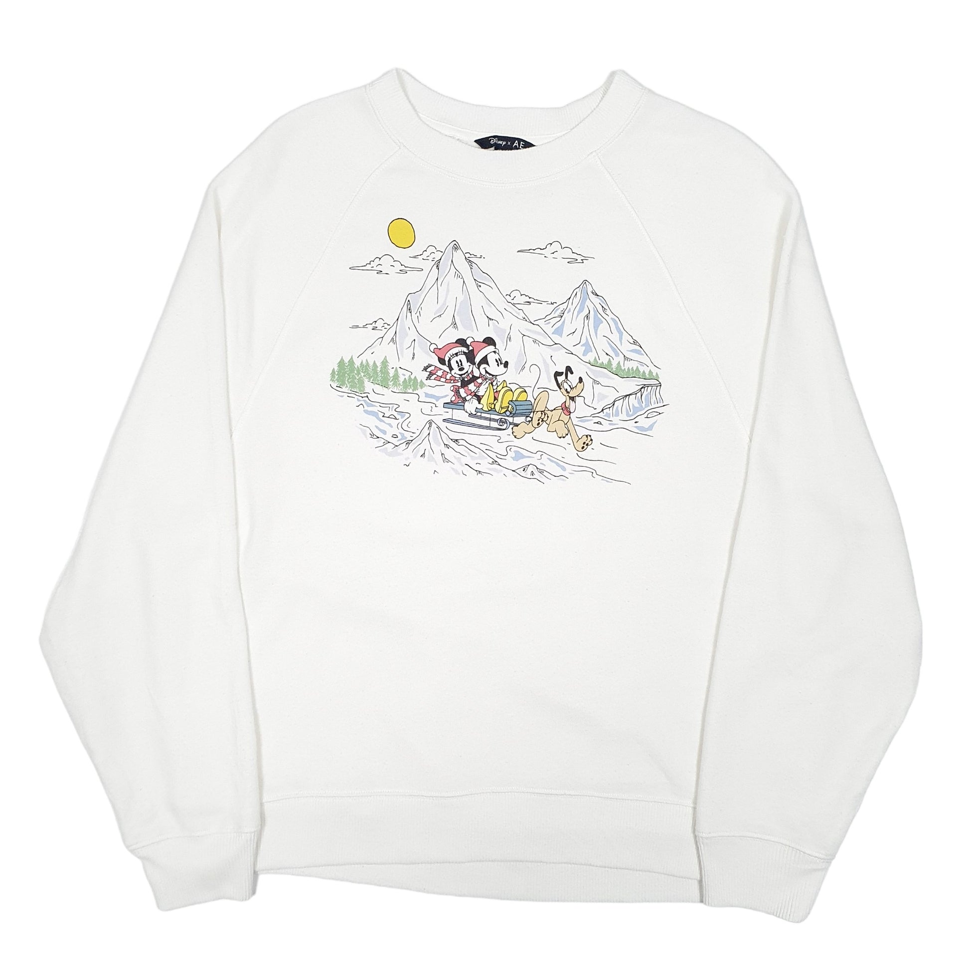 Womens Crewneck Disney Mickey Mouse Minnie Pluto X AE Crewneck Jumper